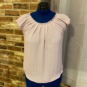 Pink & White Blouse w/ Tied Back— Size Small